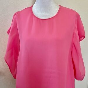 Zara Bubblegum Pink Short Sleeve Round Neck Blouse